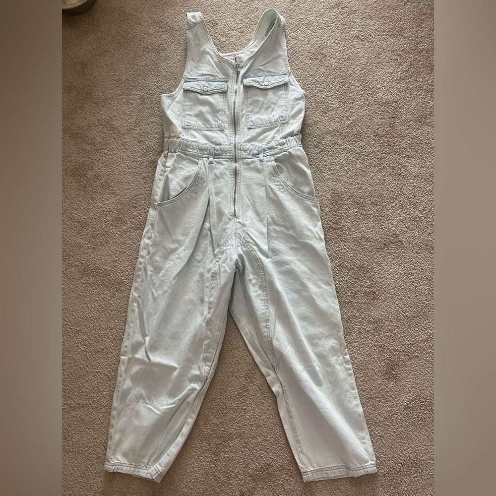 Free People Light Blue Denim Utility Jumpsuit - Picture 6 of 8
